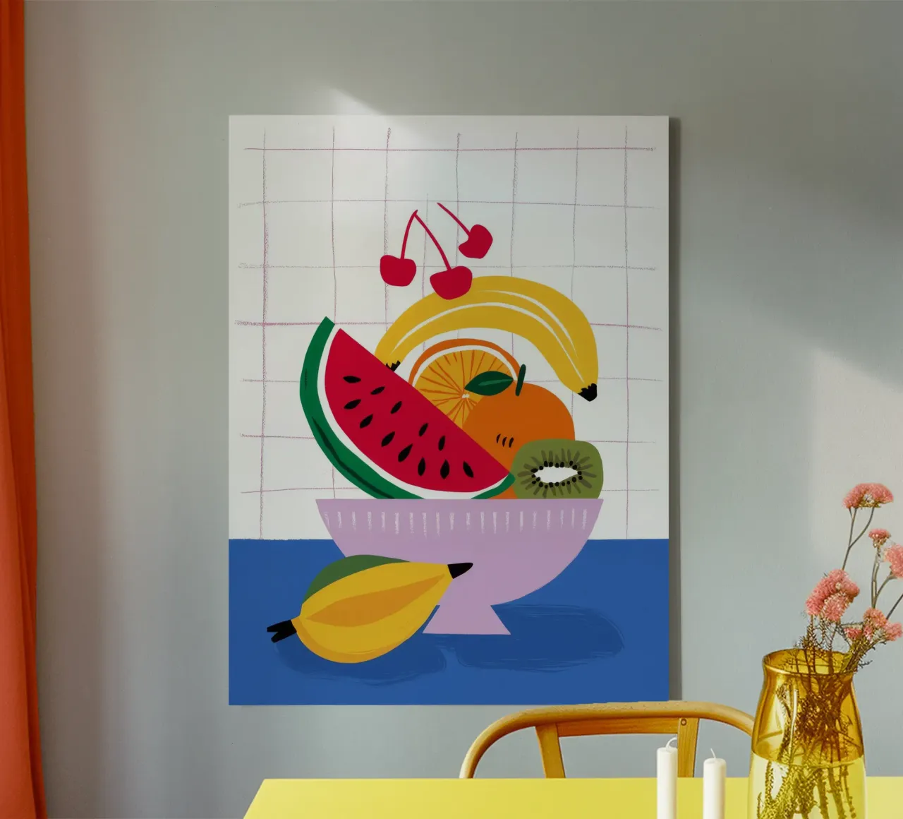 Pop Art Fruit Feast canvas with Floater frame by Moonlite Desire