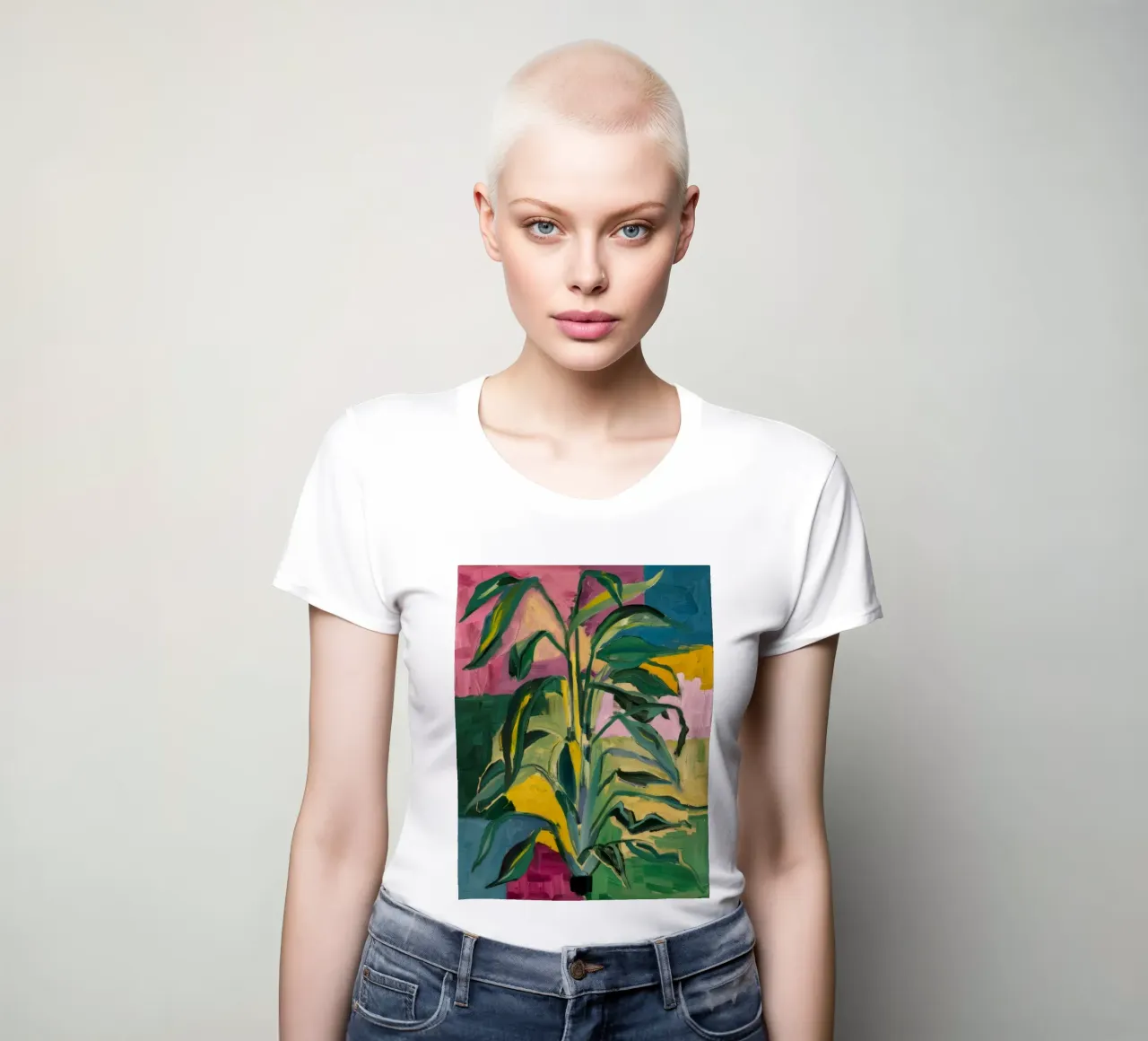 Verdant Pot Pop women's fitted t-shirt by Vivid Reverie