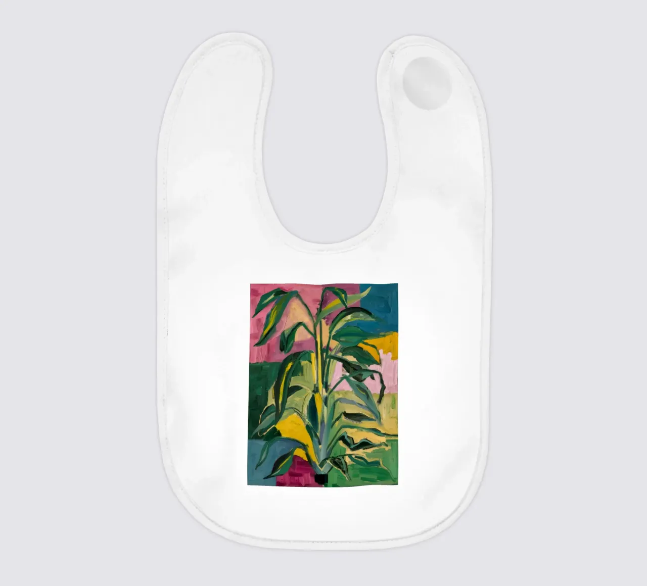 Verdant Pot Pop baby bib by Vivid Reverie