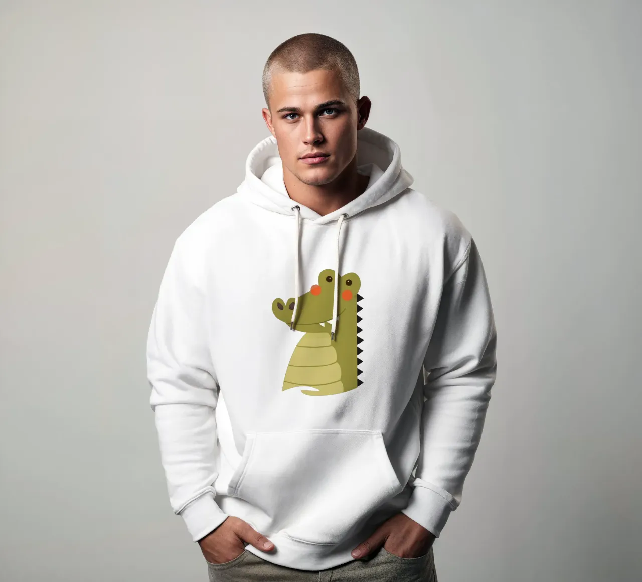 Coccodrillo, ritratto animale felpa con cappuccio da The Printed Sparrow
