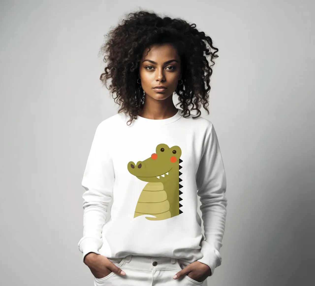 Coccodrillo, ritratto animale felpa da The Printed Sparrow
