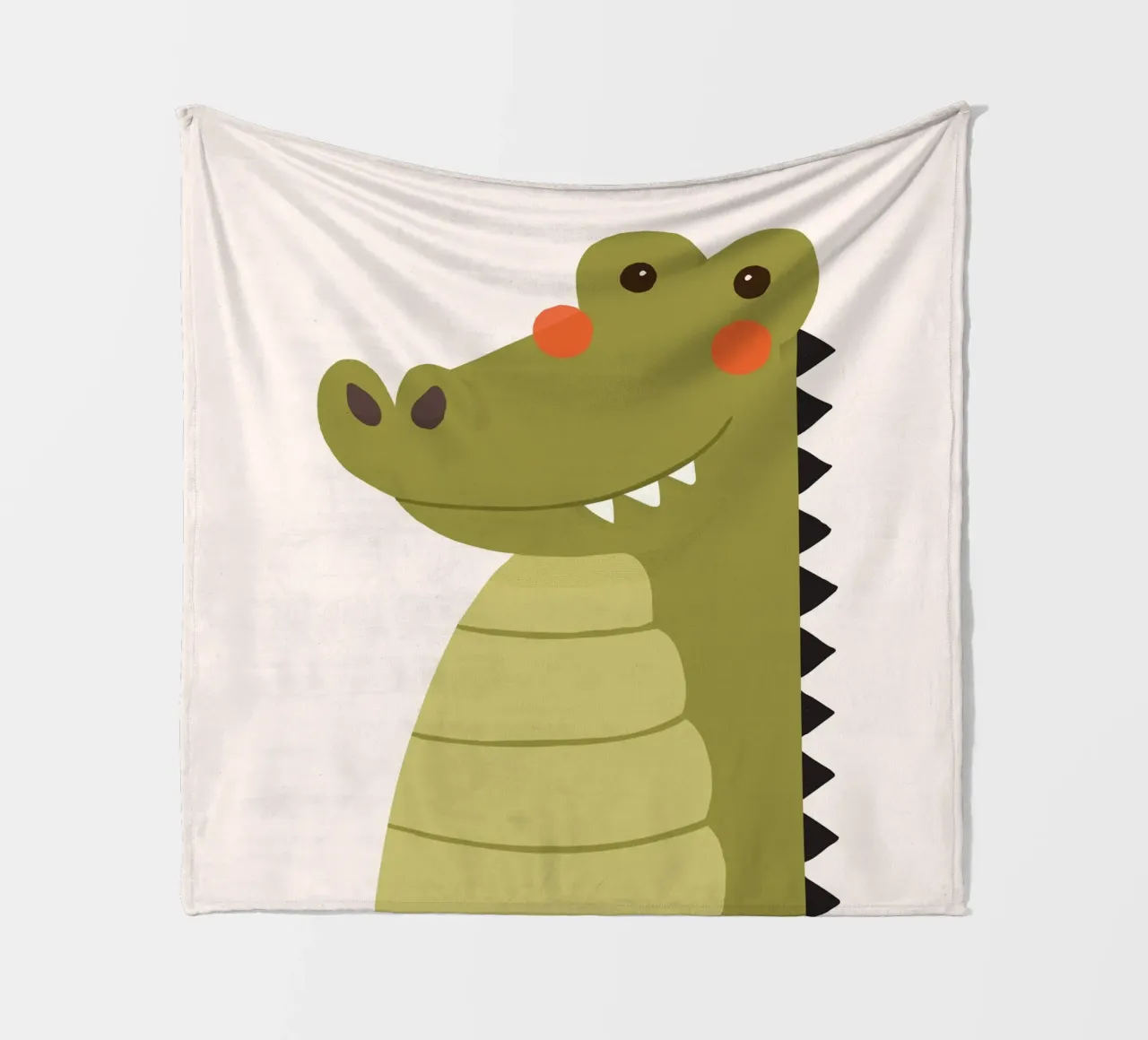 Crocodile, Animal Portrait fleece blanket by The Printed Sparrow