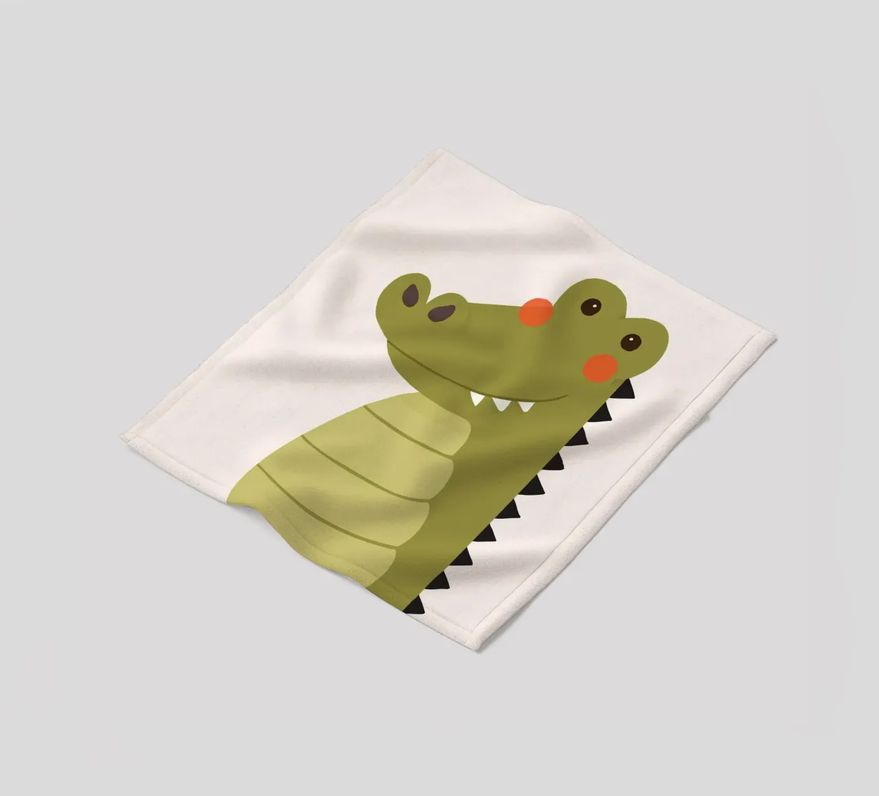 Crocodile, Animal Portrait fleece blanket by The Printed Sparrow