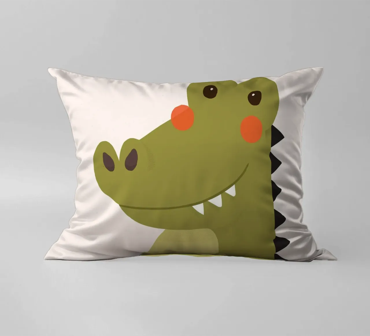 Crocodile, Animal Portrait decorative cushion by The Printed Sparrow