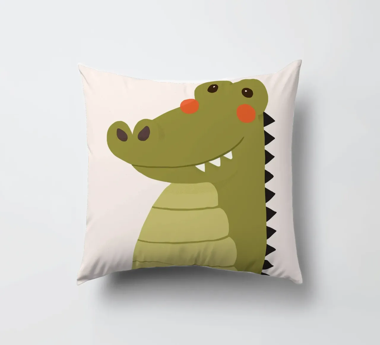 Crocodile, Animal Portrait decorative cushion by The Printed Sparrow