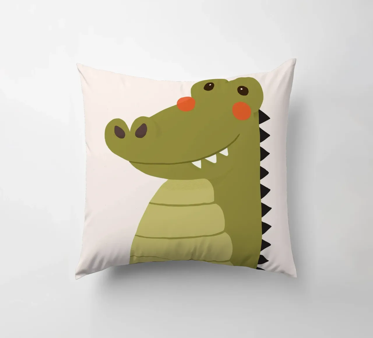 Crocodile, Animal Portrait decorative cushion by The Printed Sparrow