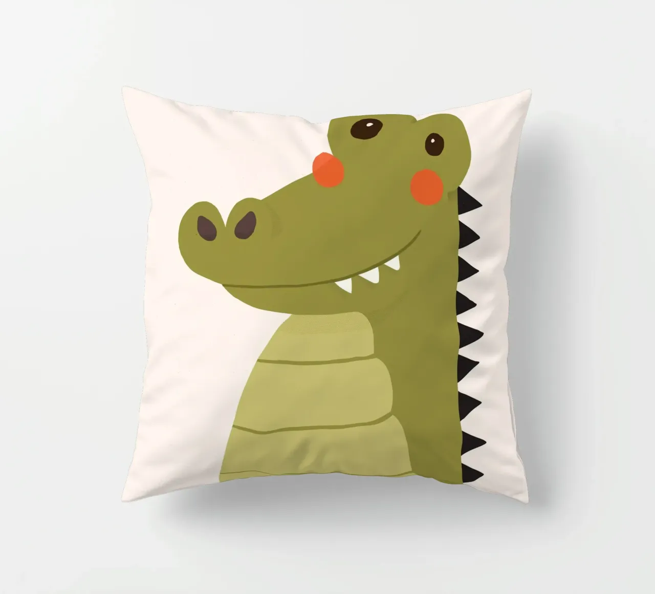 Crocodile, Animal Portrait decorative cushion by The Printed Sparrow