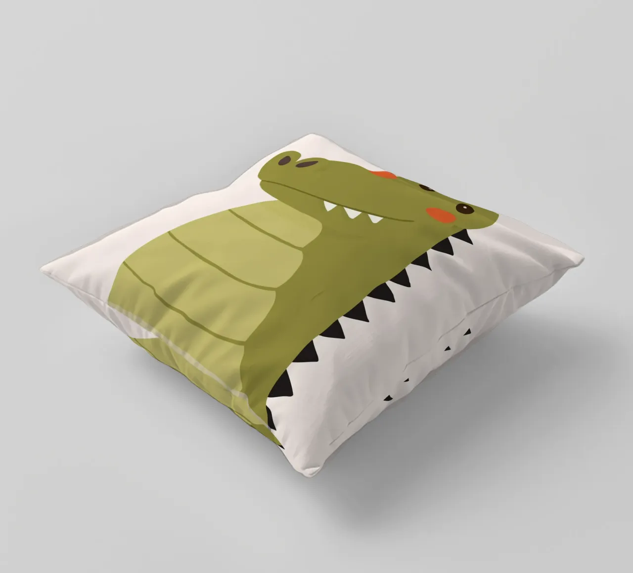 Crocodile, Animal Portrait decorative cushion by The Printed Sparrow