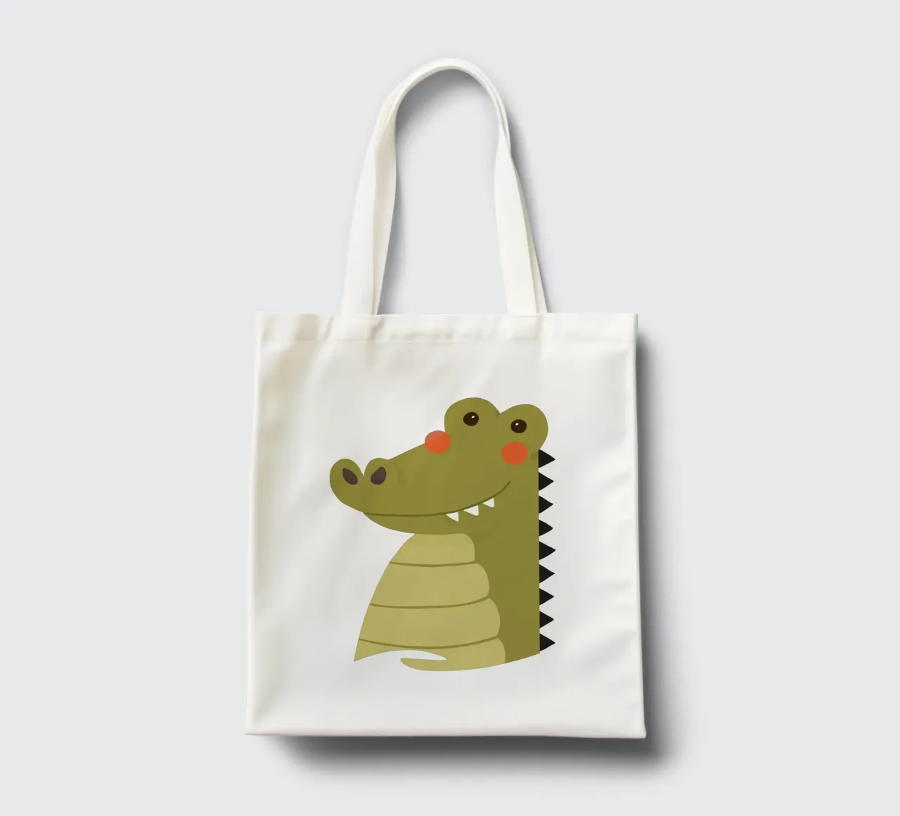Crocodile, Animal Portrait tote bag by The Printed Sparrow