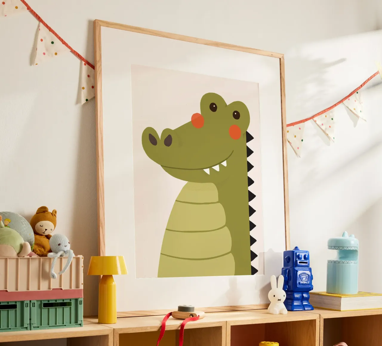 Crocodile, Animal Portrait poster with plastic frame by The Printed Sparrow