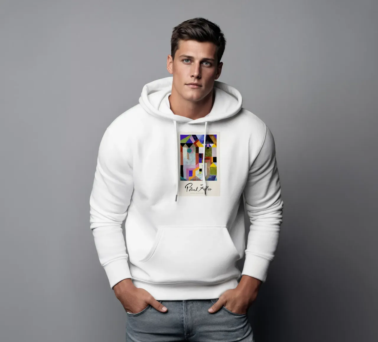 Klee - Colourful Architecture felpa con cappuccio da Vintage by JUNIQE