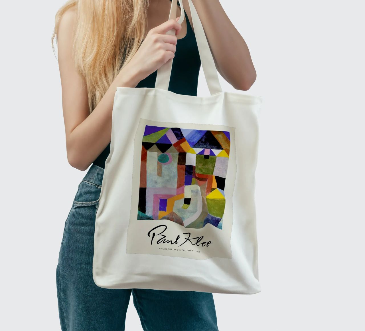 Klee - Colourful Architecture borsa in juta da Vintage by JUNIQE