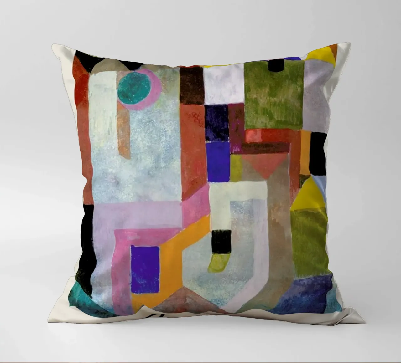 Klee - Colourful Architecture cuscino da Vintage by JUNIQE