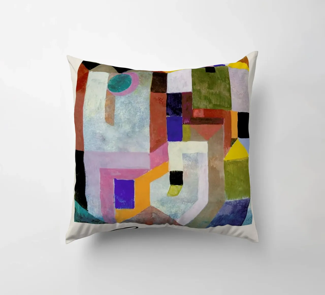 Klee - Colourful Architecture cuscino da Vintage by JUNIQE