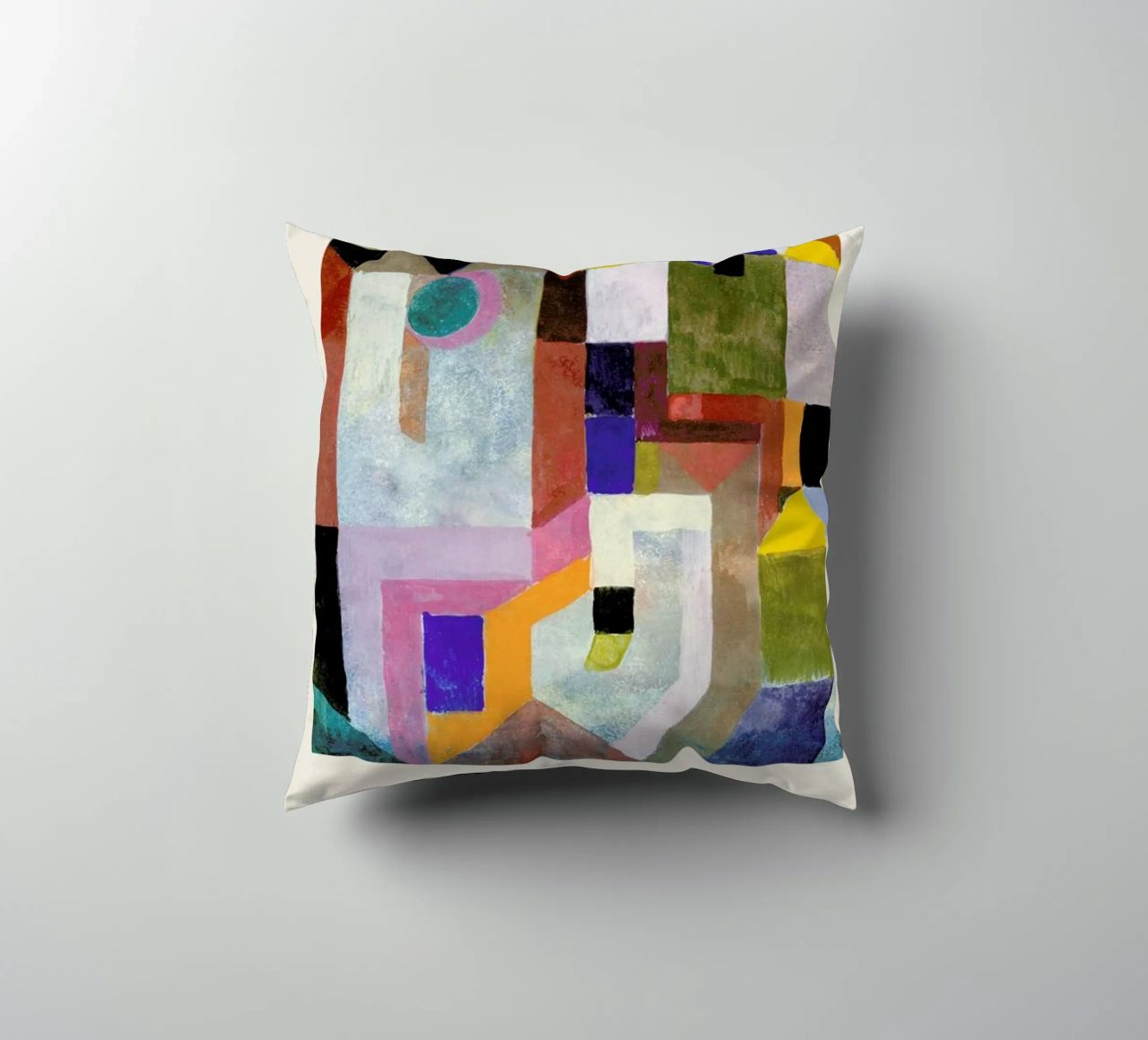 Klee - Colourful Architecture cuscino da Vintage by JUNIQE