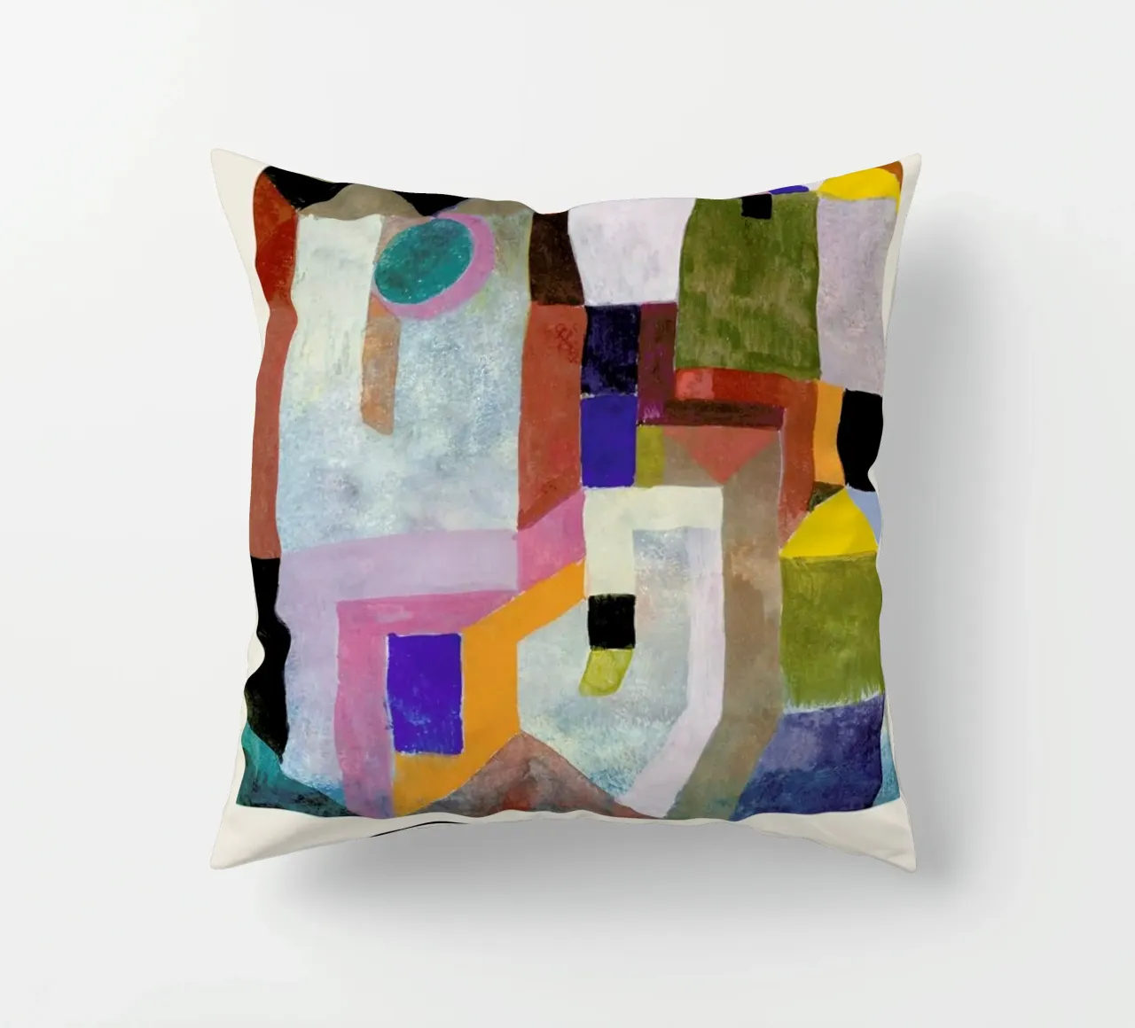 Klee - Colourful Architecture cuscino da Vintage by JUNIQE