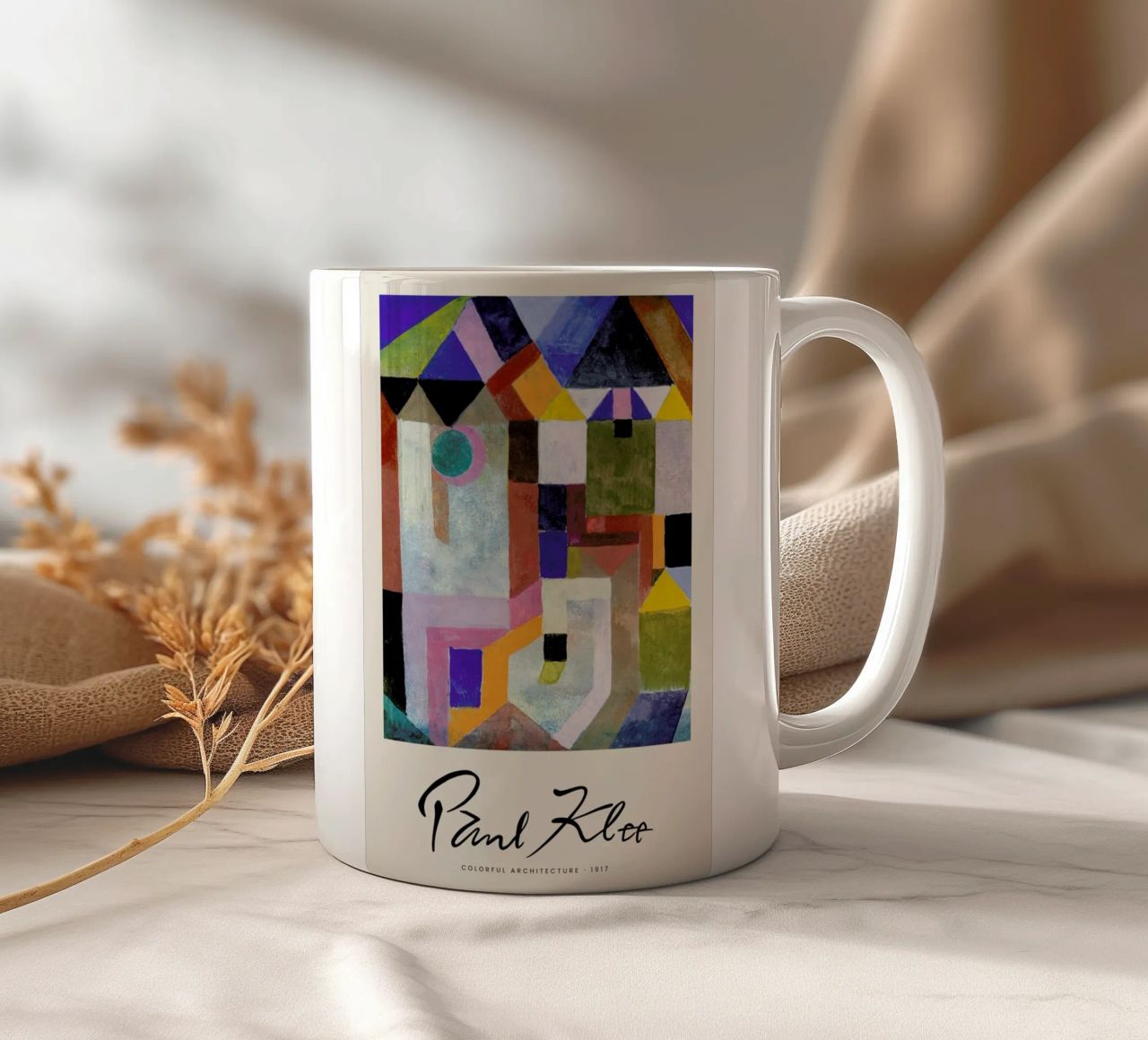 Klee - Colourful Architecture tazza in ceramica da Vintage by JUNIQE