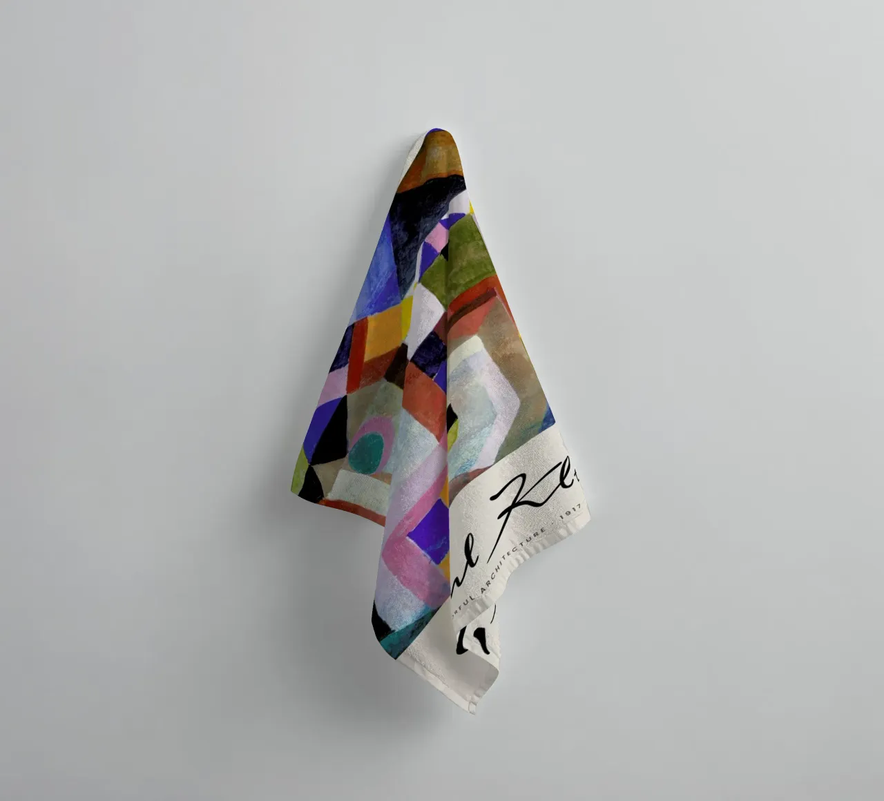 Klee - Colourful Architecture towel by Vintage by JUNIQE