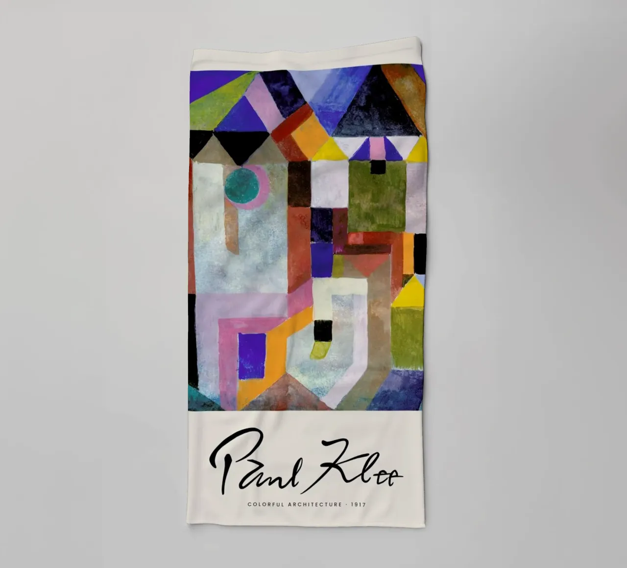Klee - Colourful Architecture towel by Vintage by JUNIQE