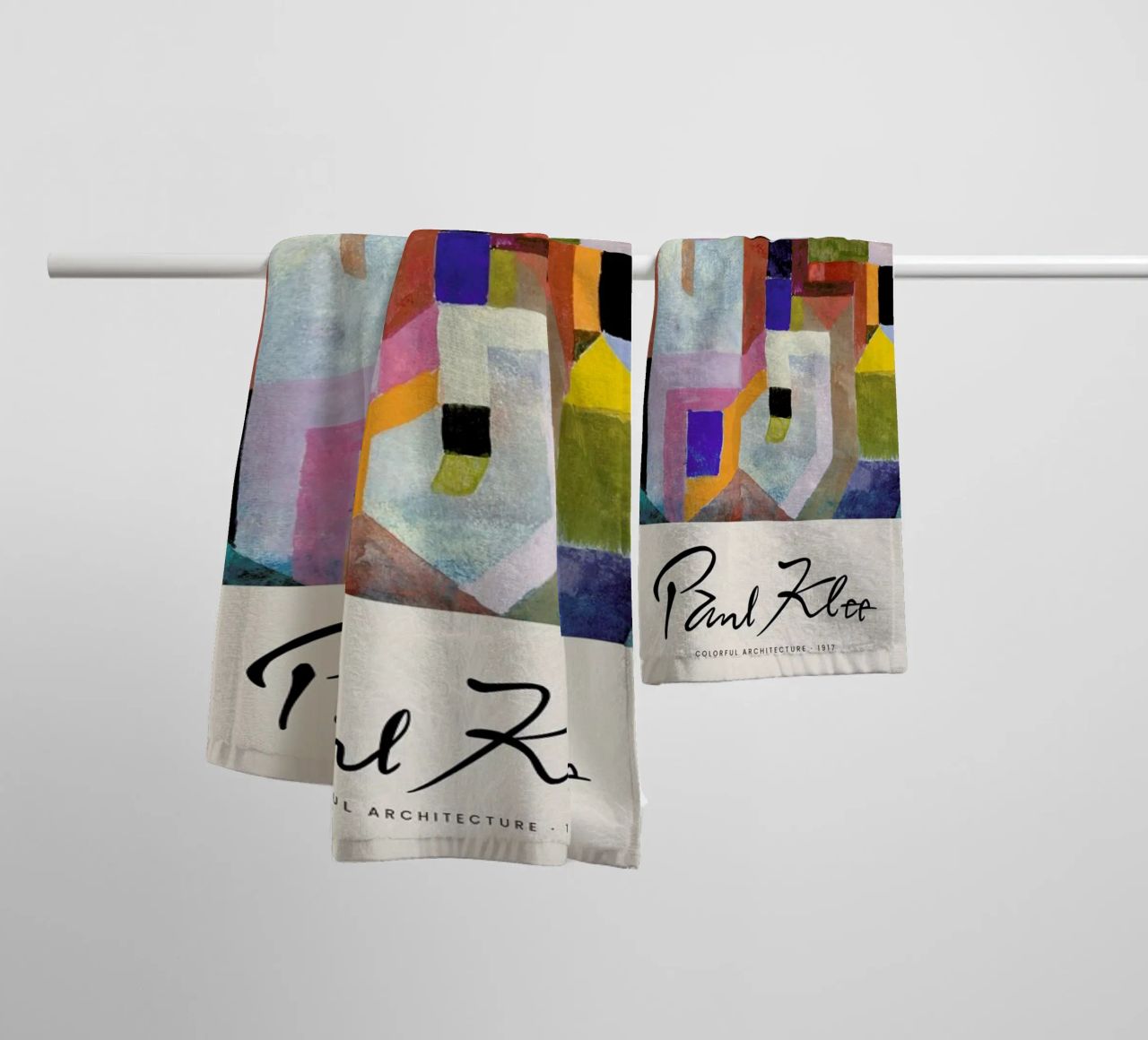 Klee - Colourful Architecture asciugamano da bagno da Vintage by JUNIQE