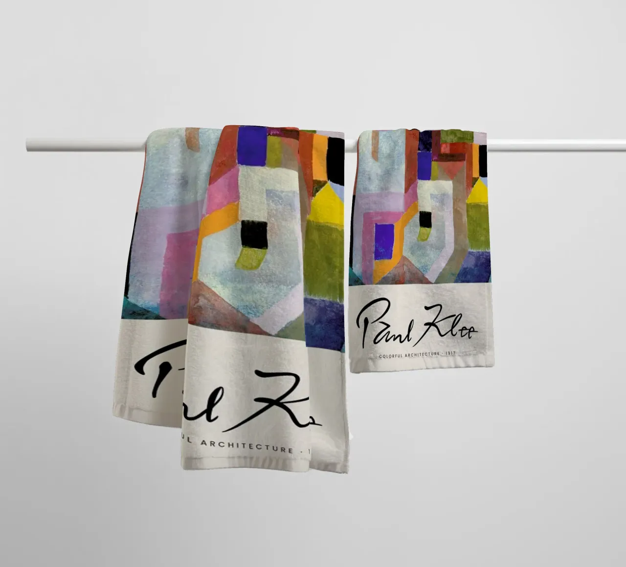 Klee - Colourful Architecture towel by Vintage by JUNIQE