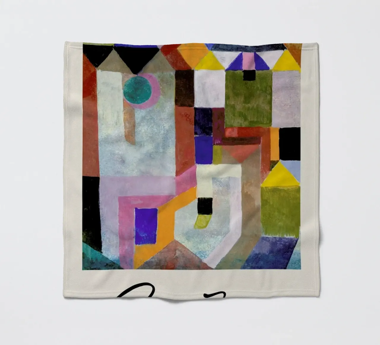 Klee - Colourful Architecture fleece blanket by Vintage by JUNIQE