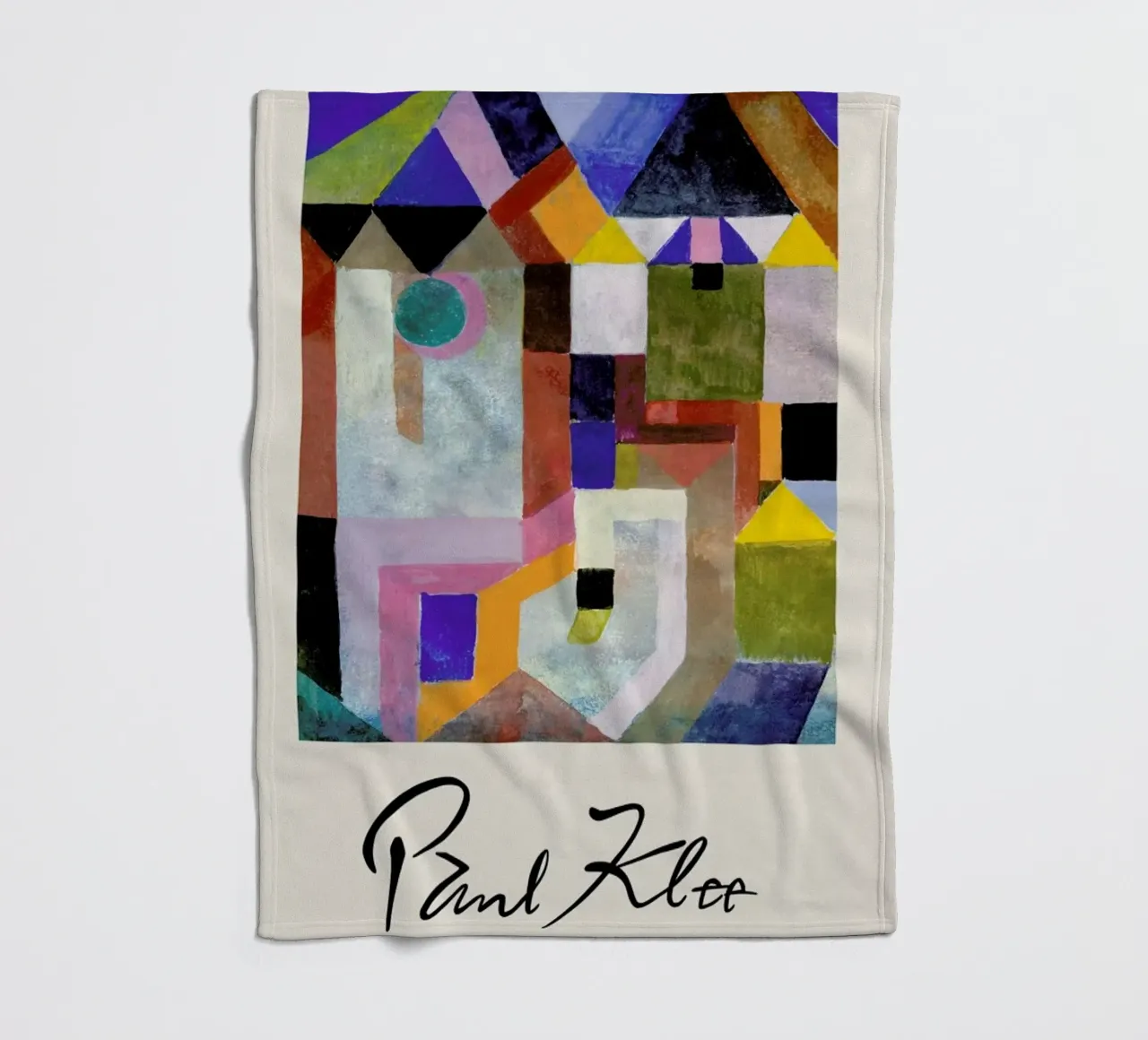 Klee - Colourful Architecture fleece blanket by Vintage by JUNIQE