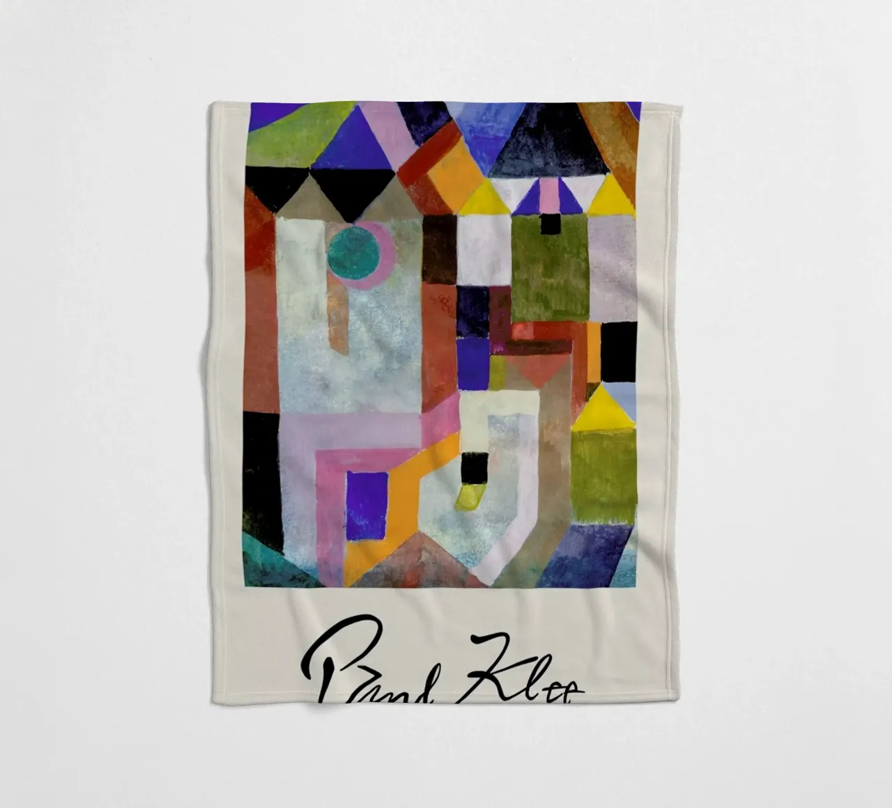 Klee - Colourful Architecture fleece blanket by Vintage by JUNIQE