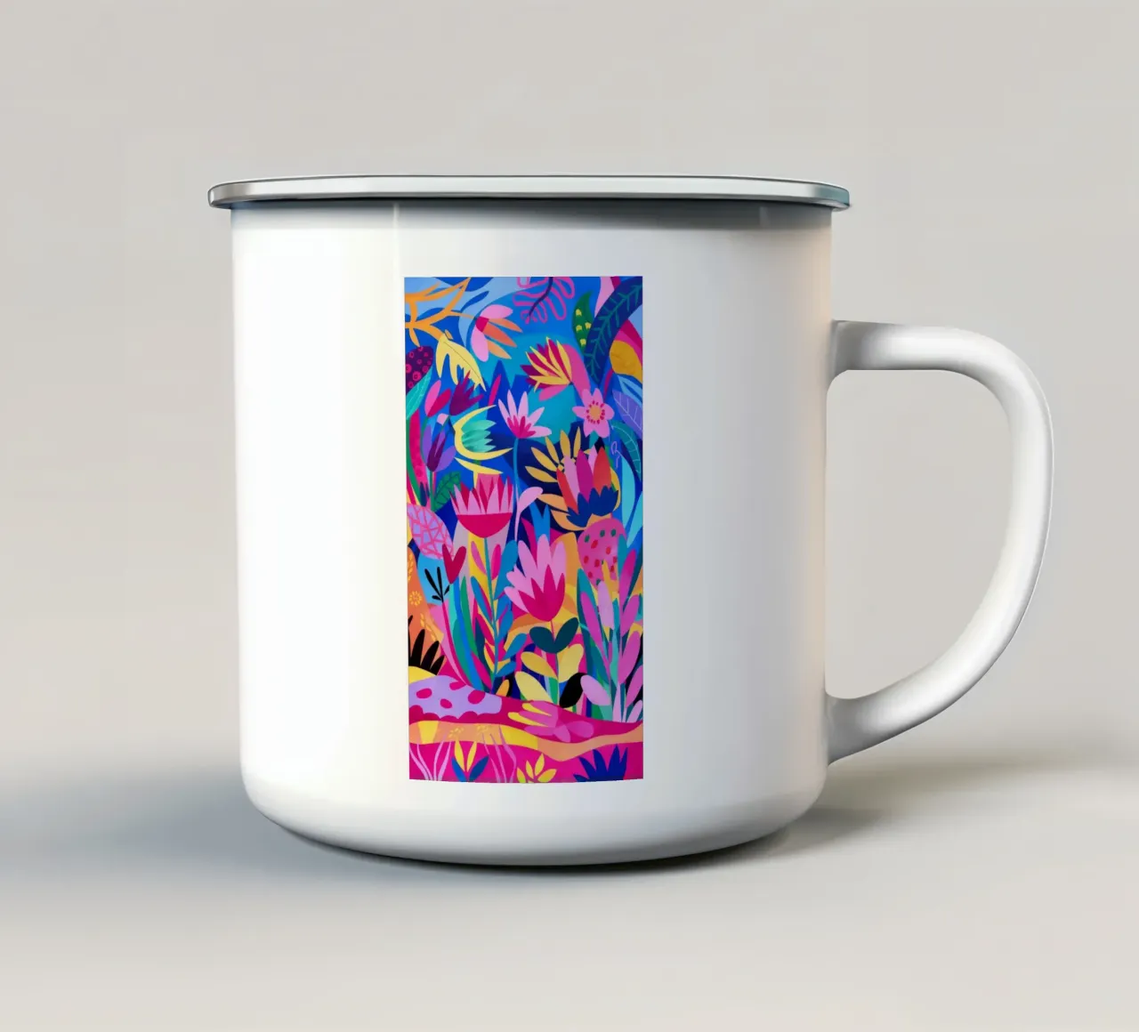 Caos elettrico in fiore tazza in smalto da Grande Serene