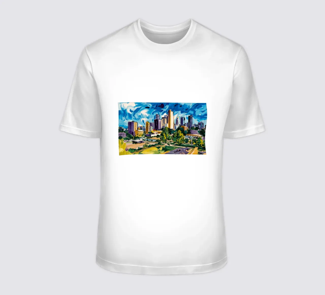 Metropoli Skyline verdeggiante t-shirt da Lush Essence