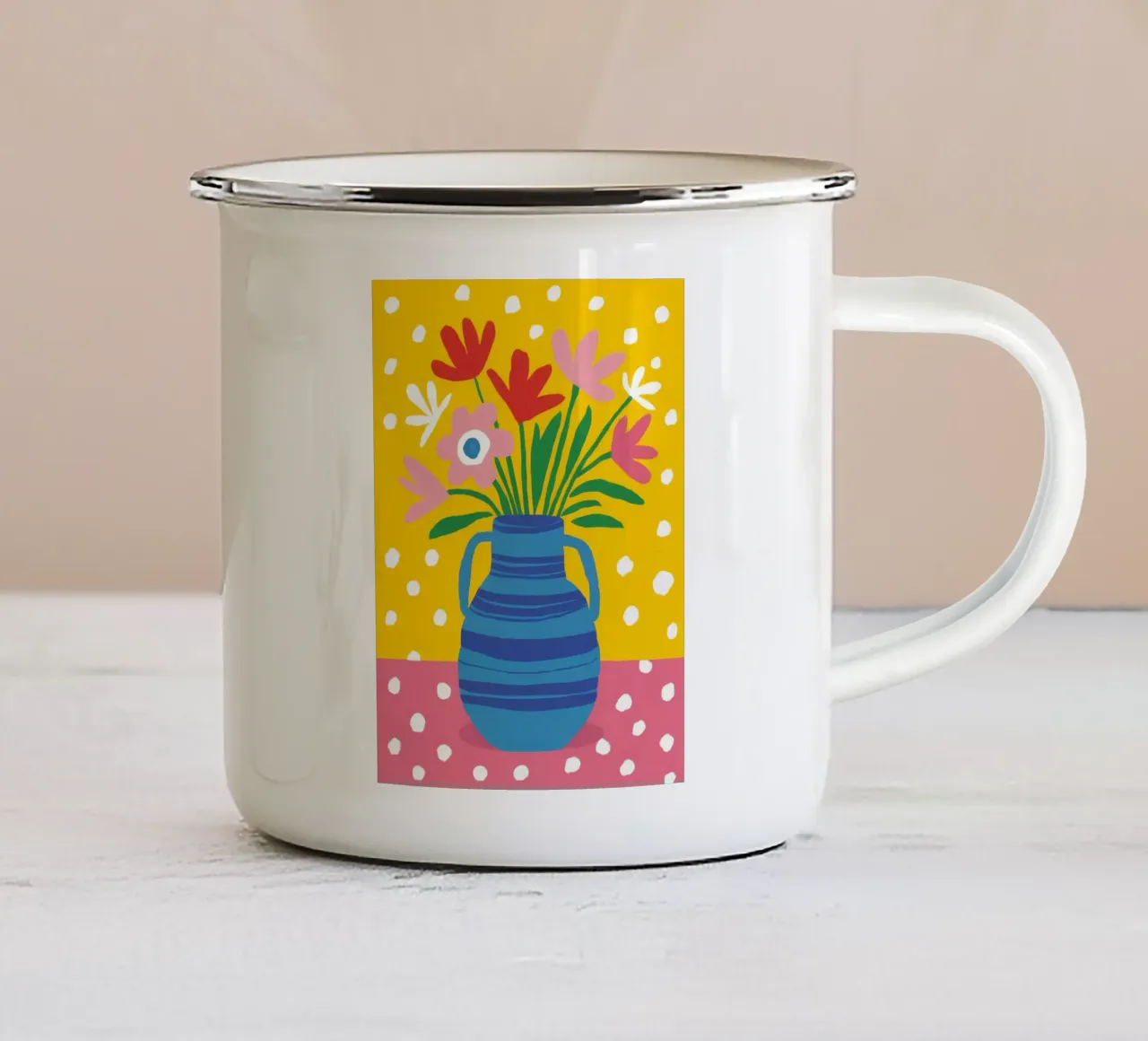 Bouquet Caos Gioioso tazza in smalto da Moonlite Desire