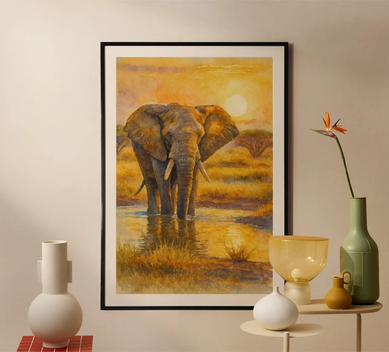 elefante pittura disegno poster da lauraa