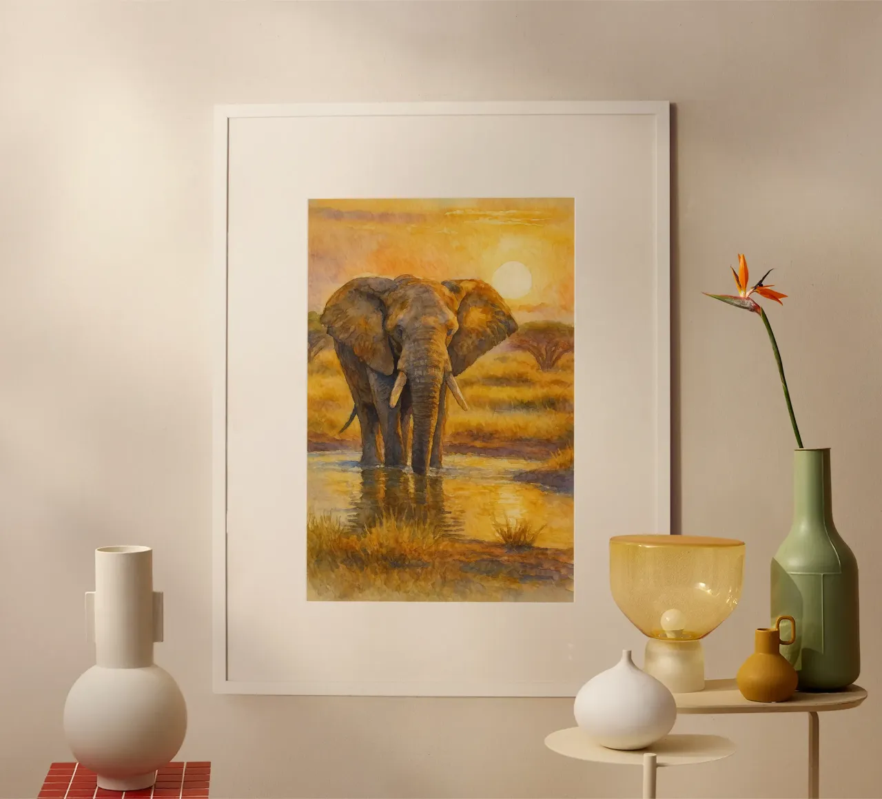 elefante pittura disegno poster da lauraa