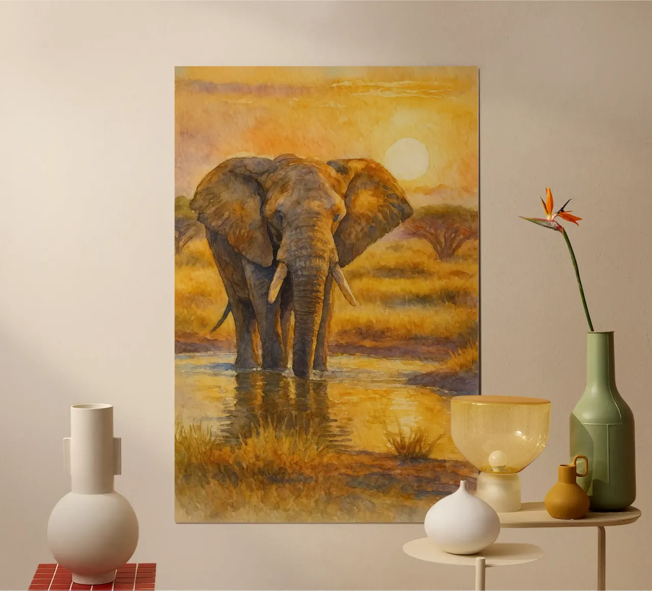 elefante pittura disegno poster da lauraa