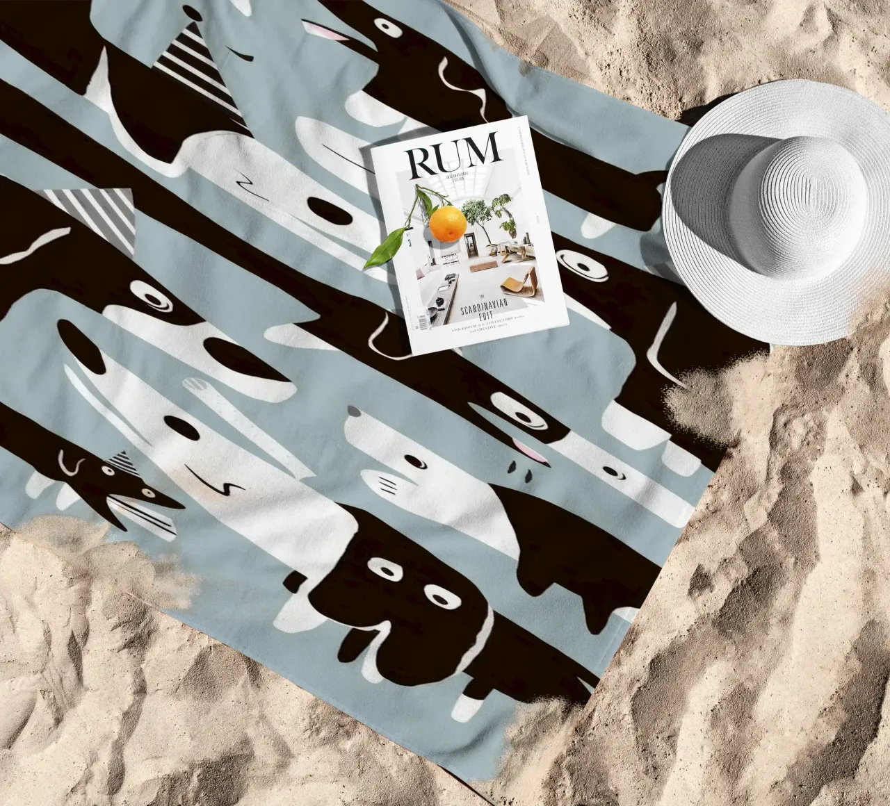 Canine Pattern Fun beach towel by Lumie Layers