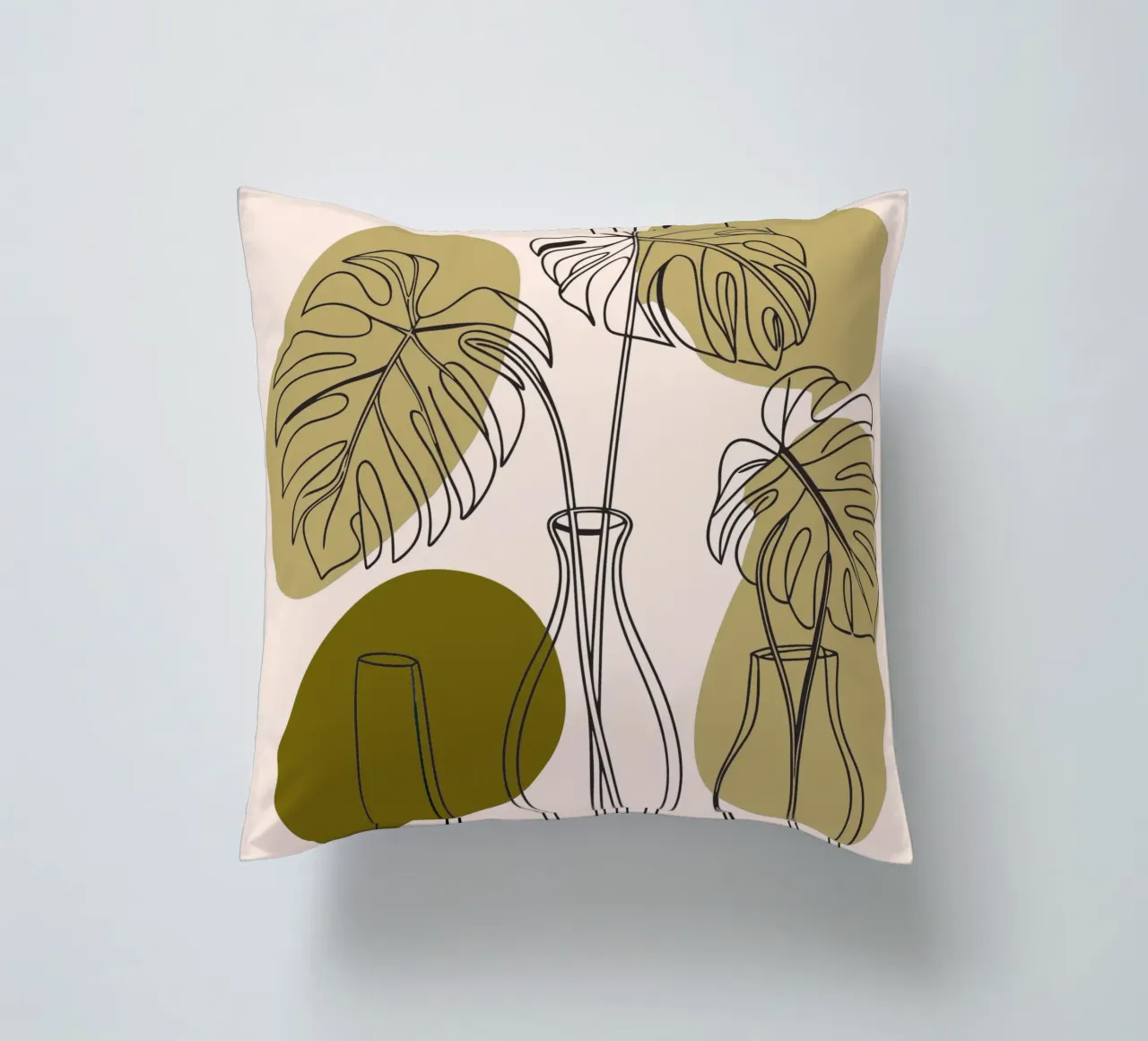 Tre fiori di Monstera cuscino da RELAXING TOUCH