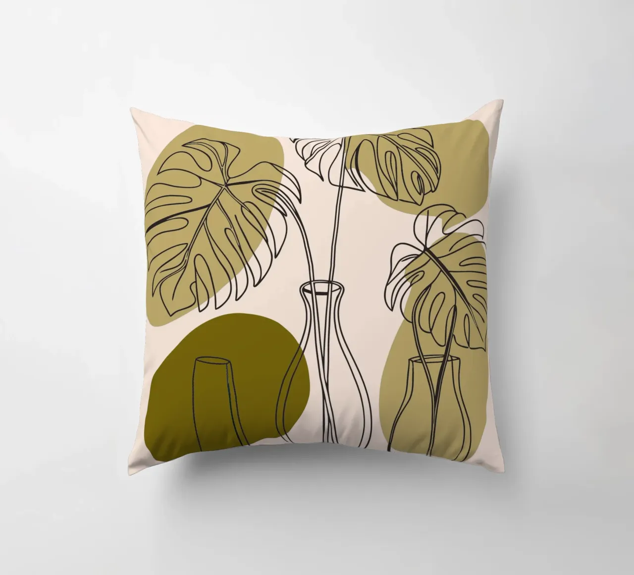 Tre fiori di Monstera cuscino da RELAXING TOUCH