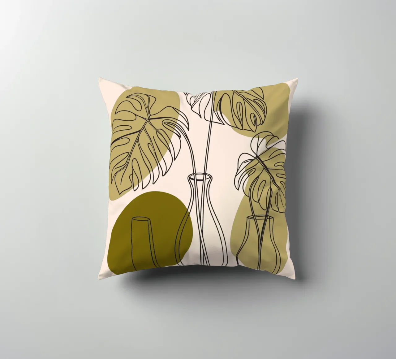 Tre fiori di Monstera cuscino da RELAXING TOUCH