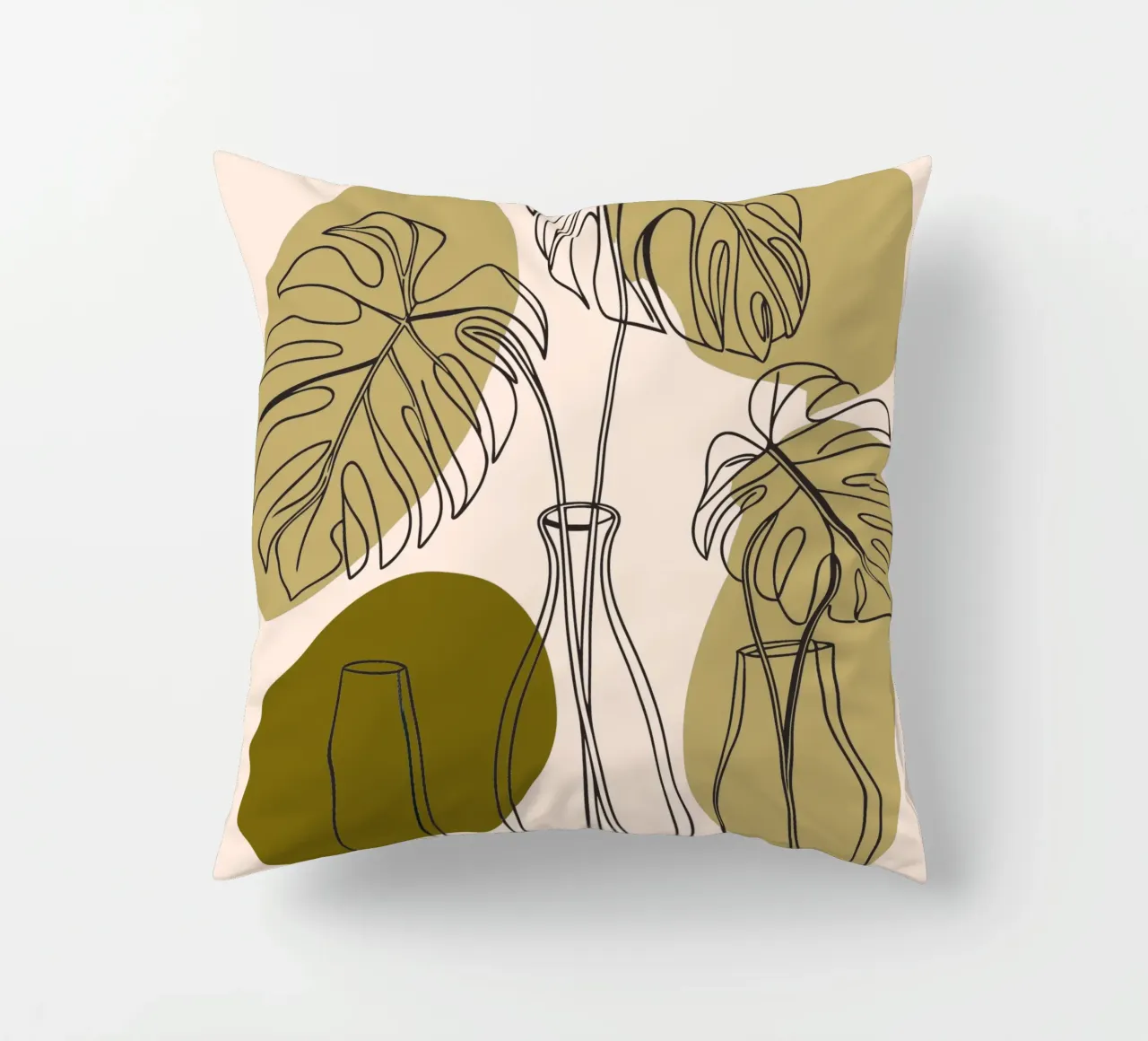 Tre fiori di Monstera cuscino da RELAXING TOUCH