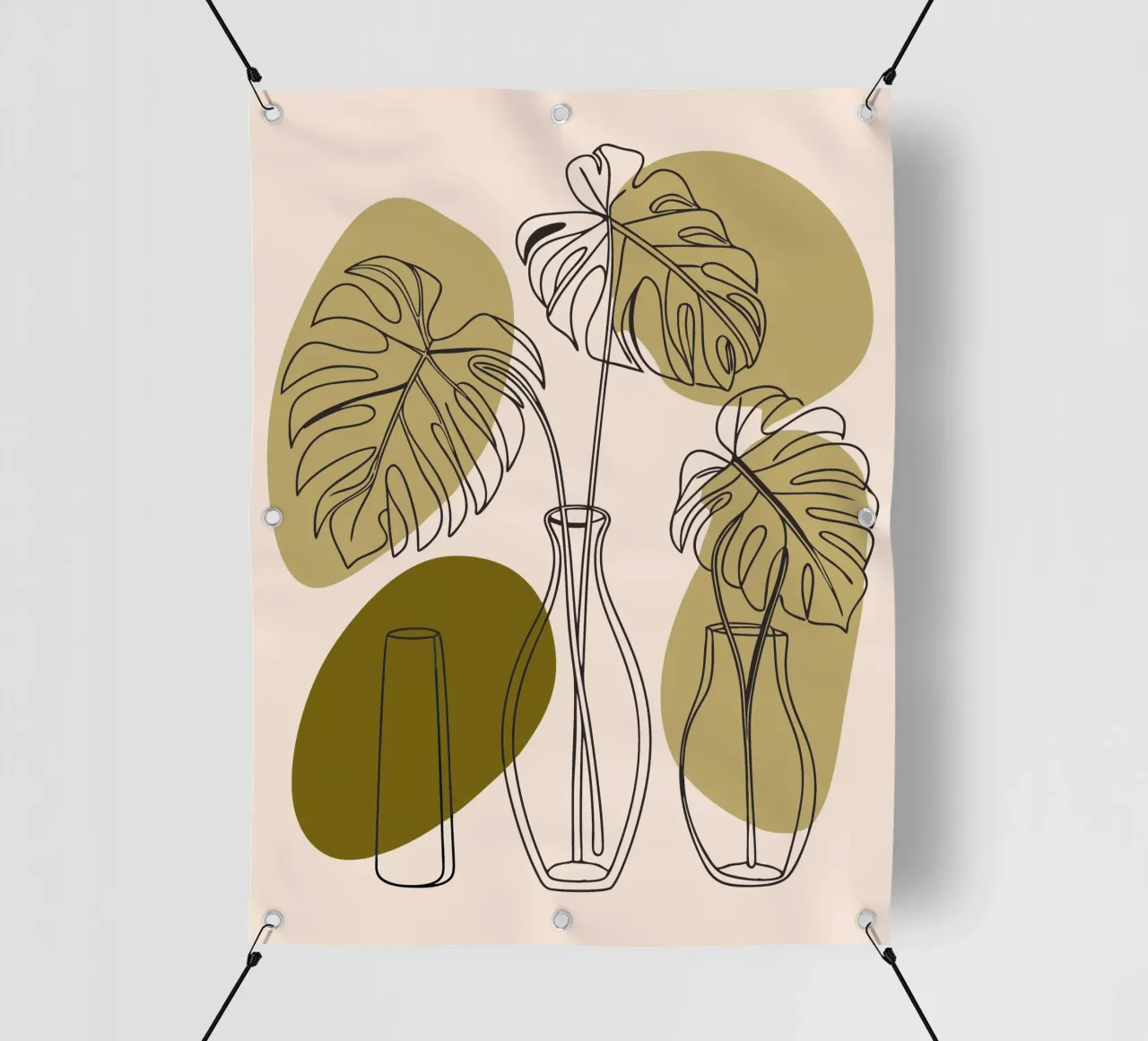 Tre fiori di Monstera telo in pvc da RELAXING TOUCH