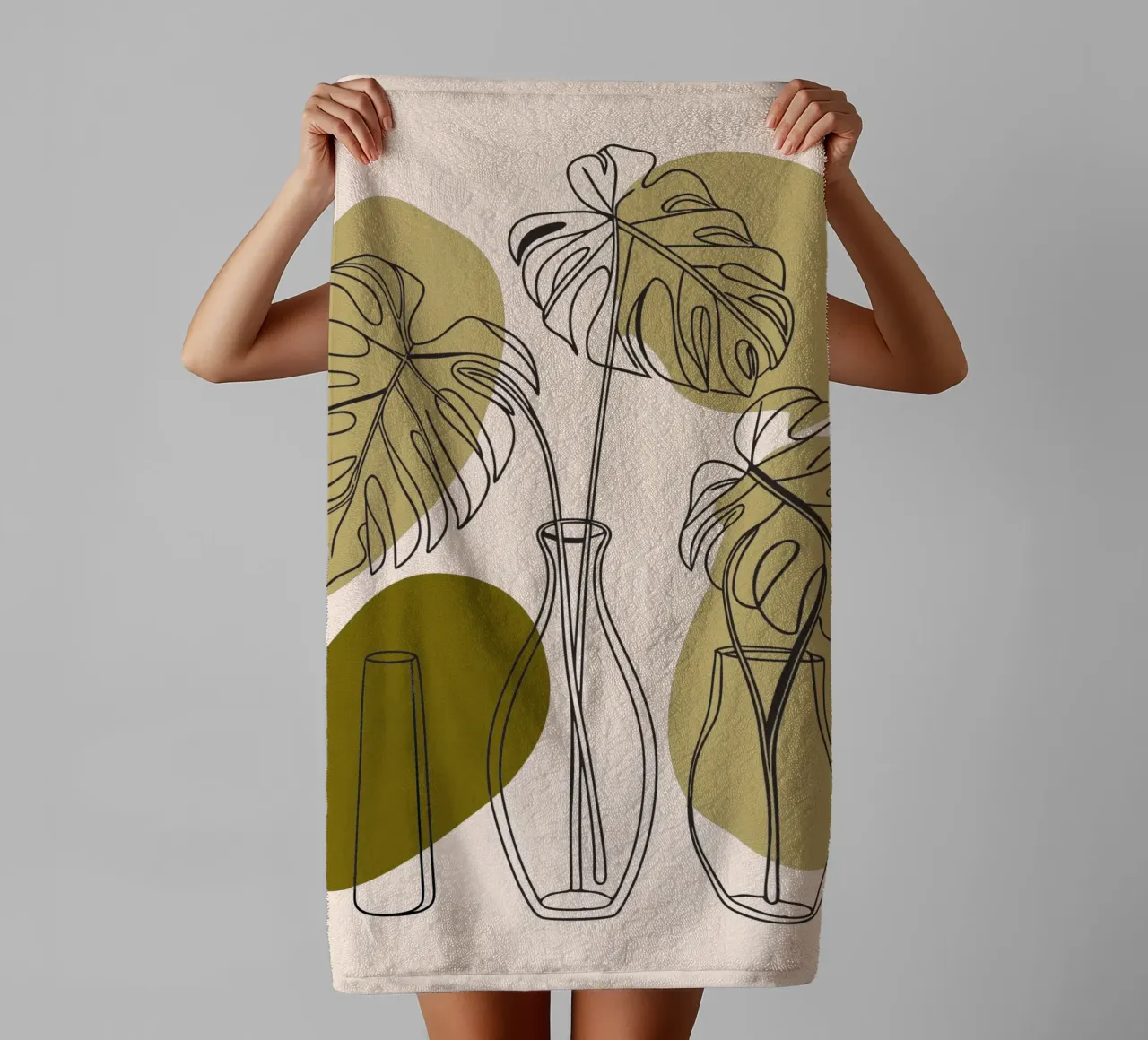 Tre fiori di Monstera asciugamano da bagno da RELAXING TOUCH