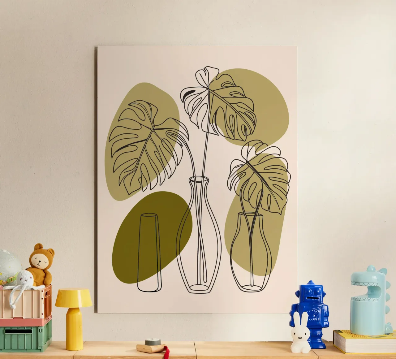 Tre fiori di Monstera alluminio dibond da RELAXING TOUCH