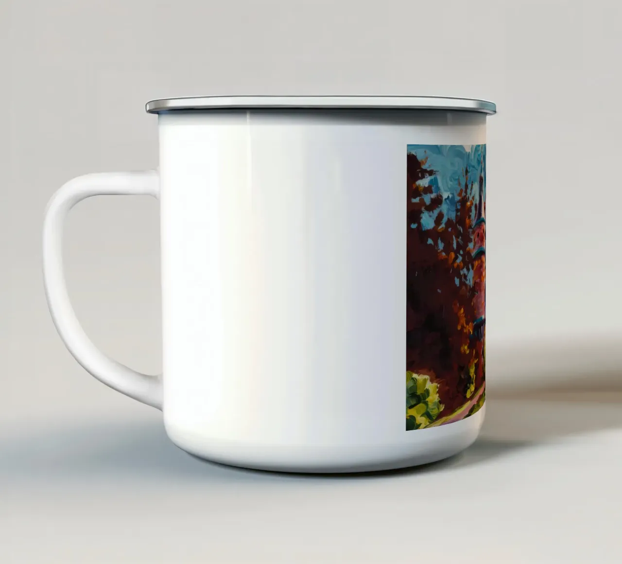 Chateau's Autumnal Grandeur enamel mug by Lush Essence