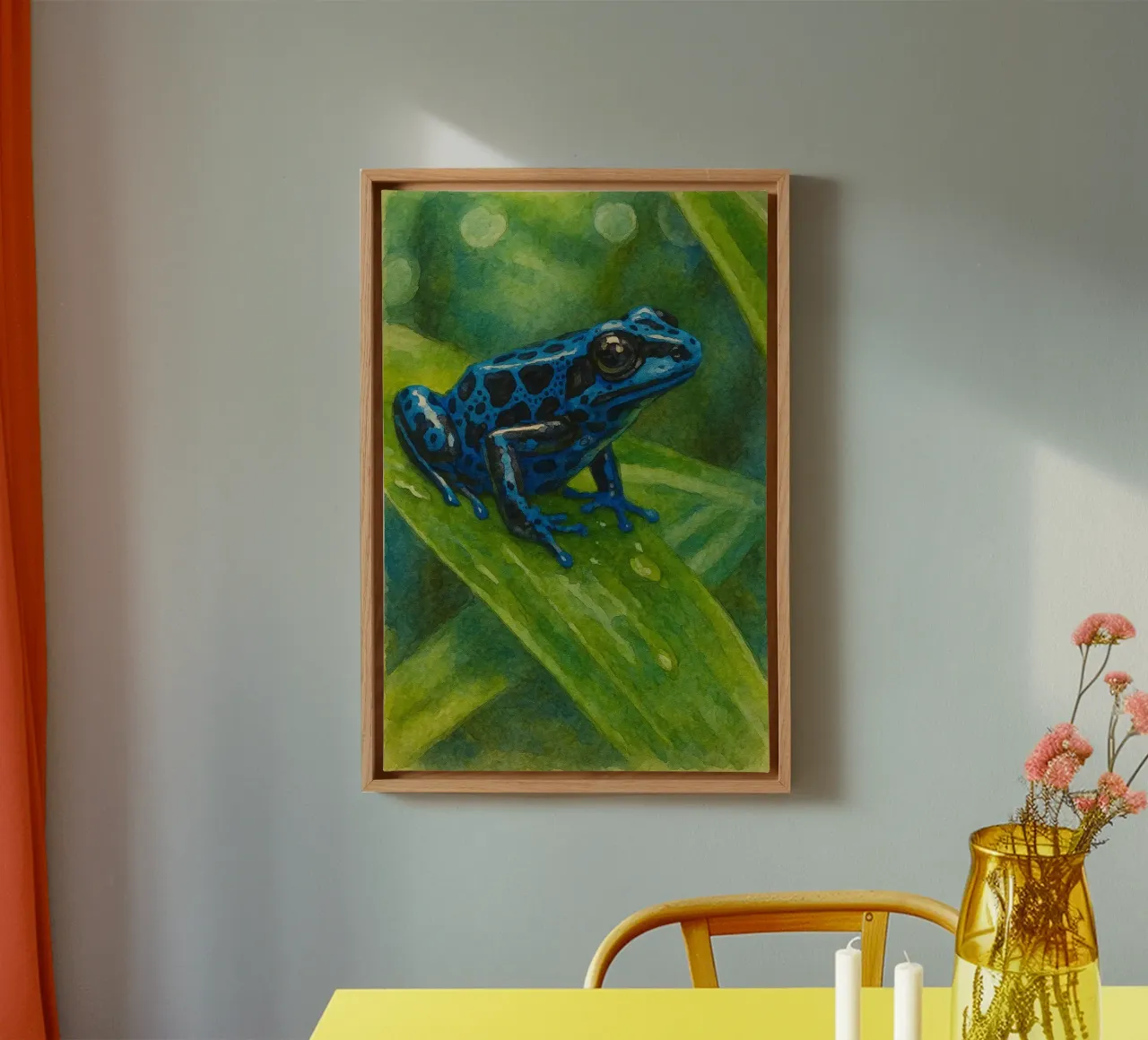 kikker schilderij tekening canvas met Baklijst van lauraa