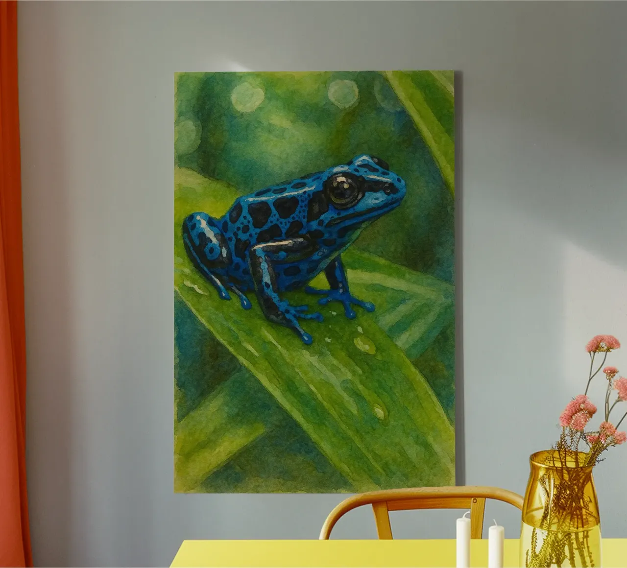 kikker schilderij tekening canvas met Baklijst van lauraa