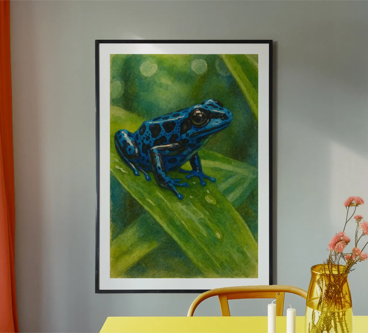 rana pittura disegno poster con telaio in legno da lauraa