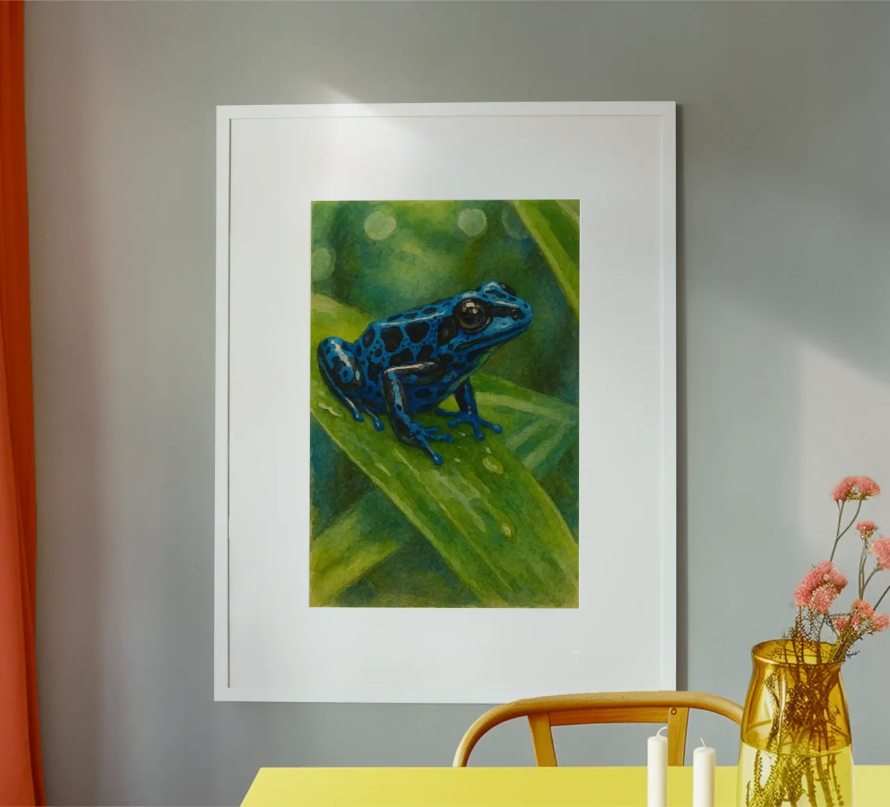 rana pittura disegno poster con telaio in legno da lauraa