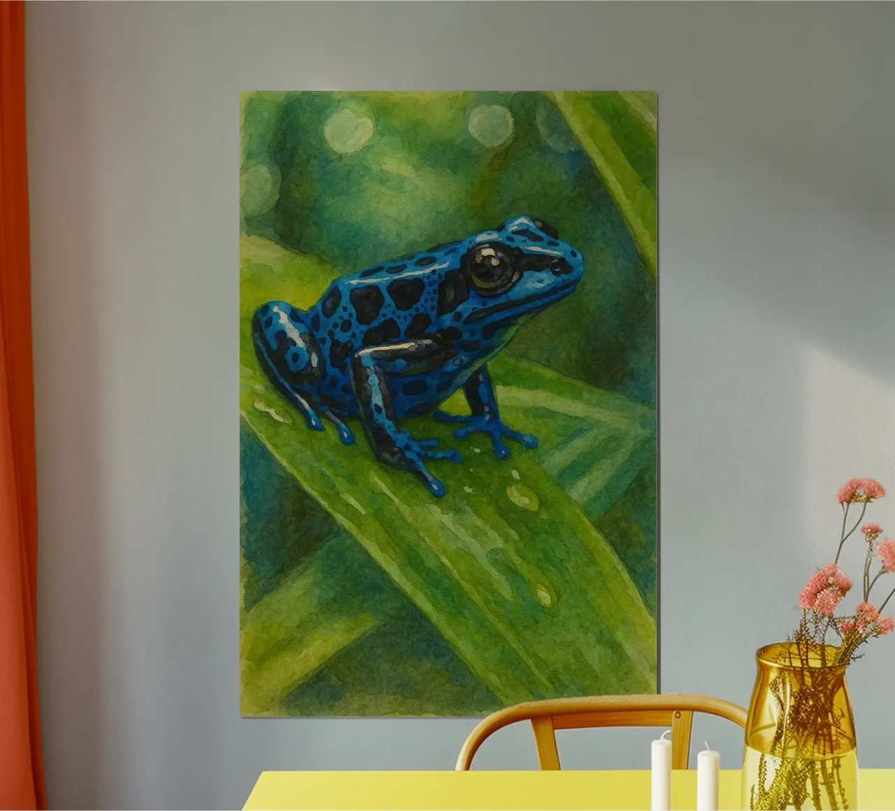 rana pittura disegno poster con telaio in legno da lauraa