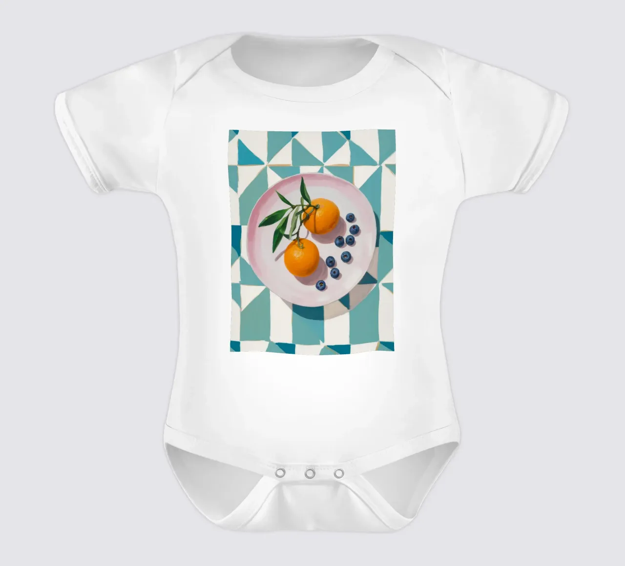 Agrumi e bacche Stillness body neonato maniche corte da Lumie Layers