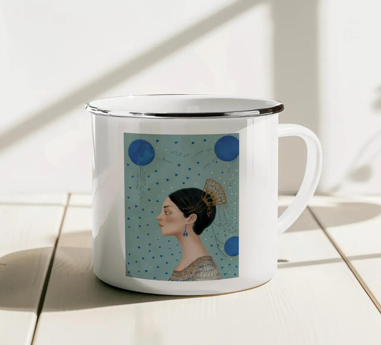Profilo della sfera di perle tazza in smalto da Vivid Reverie